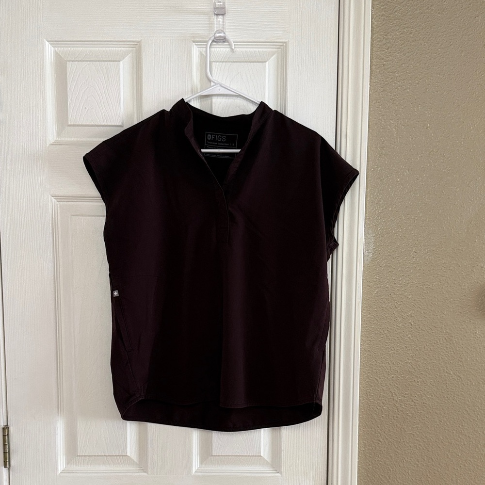 Figs Women's Short Sleeve Tunic in Deep Plum